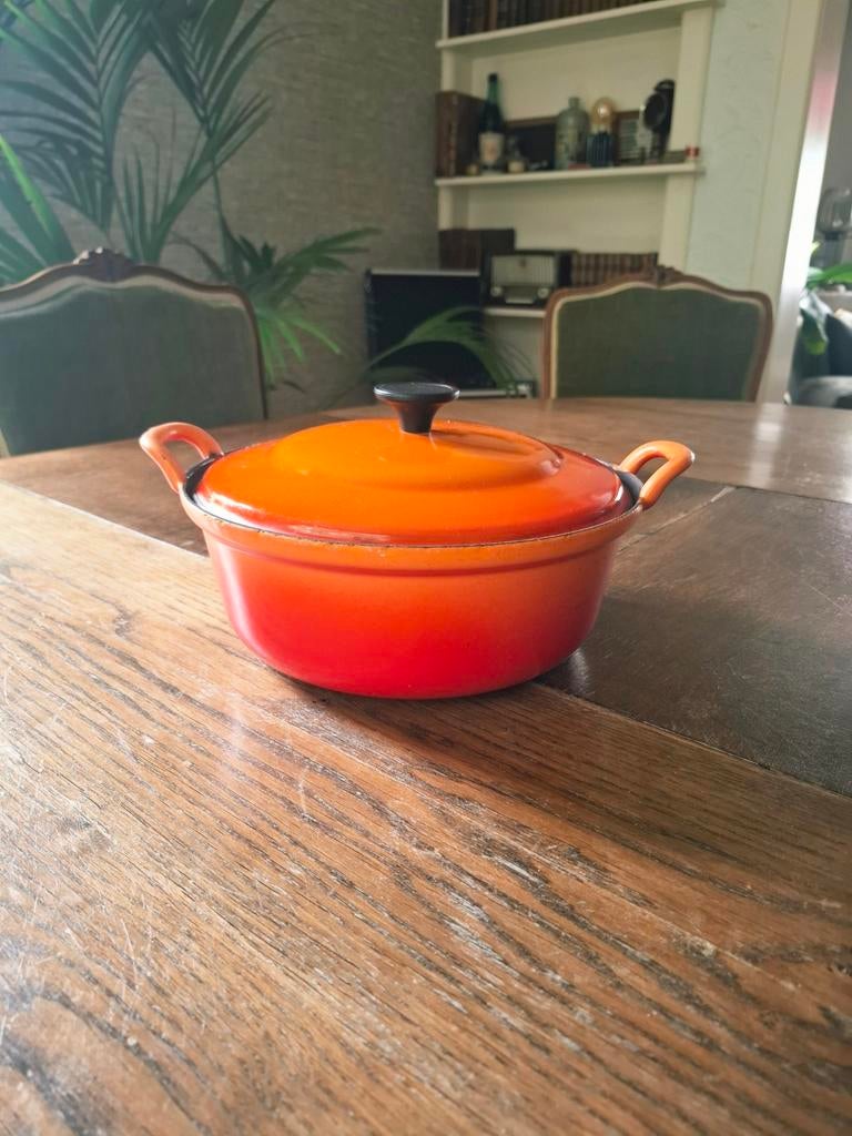 Vintage oranje braadpan Le Creuset - maat 24, Ophalen of Verzenden