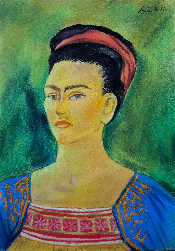 Frida Kahlo, Enlèvement ou Envoi, Signé, Gouache