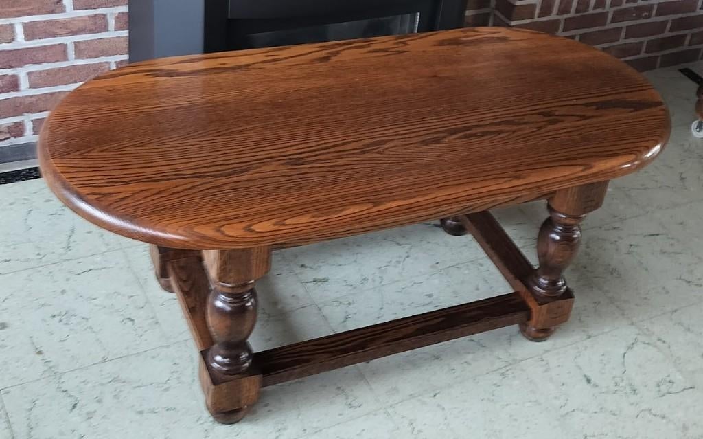 Ovalen Salontafel, Ophalen, Zo goed als nieuw, Ovaal, Eikenhout