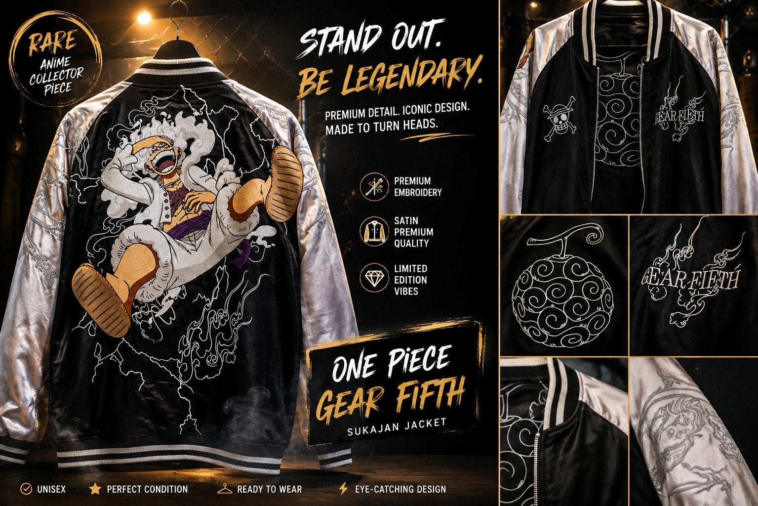 Veste Luffy Gear 5 d'une seule pièce rare, Enlèvement ou Envoi, One Piece Toei, Taille 56/58 (XL), Comme neuf