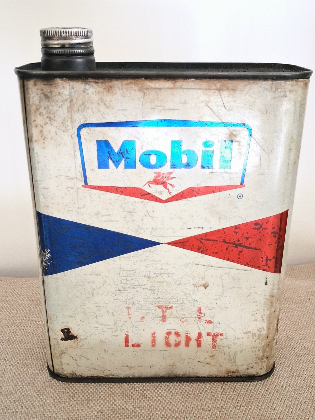 Bidon d'huile MOBILOIL vintage, Enlèvement ou Envoi
