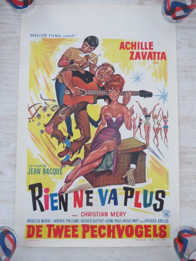 film poster 1964 de twee pechvogels rien ne va plus, Enlèvement ou Envoi, Comme neuf, Cinéma et TV