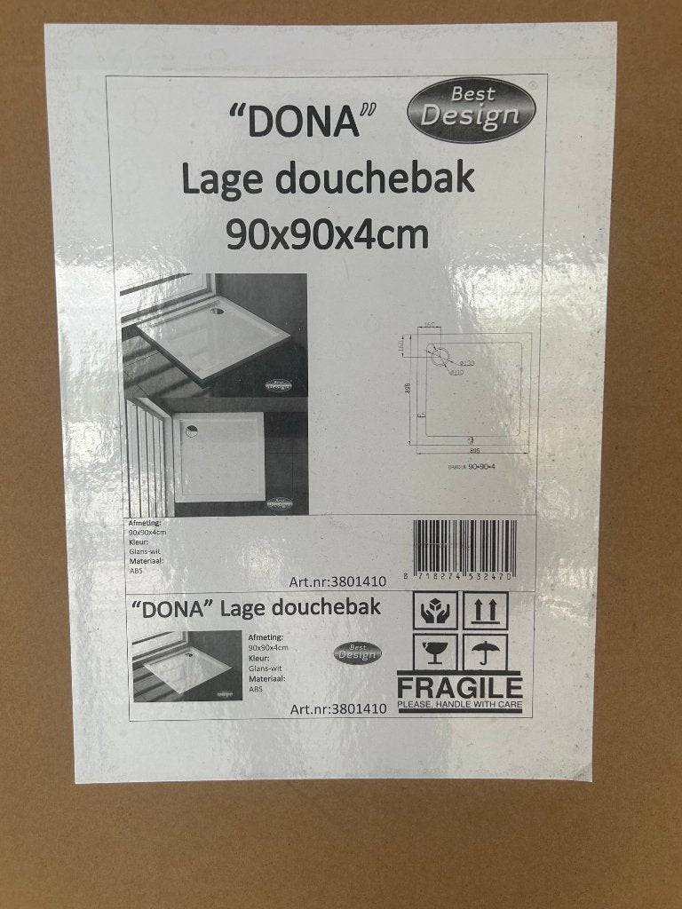 Dona Lage douchebak 90/90 4cm - Nieuw in verpakking, Enlèvement, Neuf, Douche