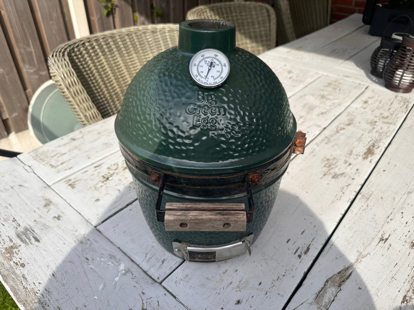 Big Green Egg MINI, Tuin en Terras, Ophalen, Gebruikt, Big Green Egg