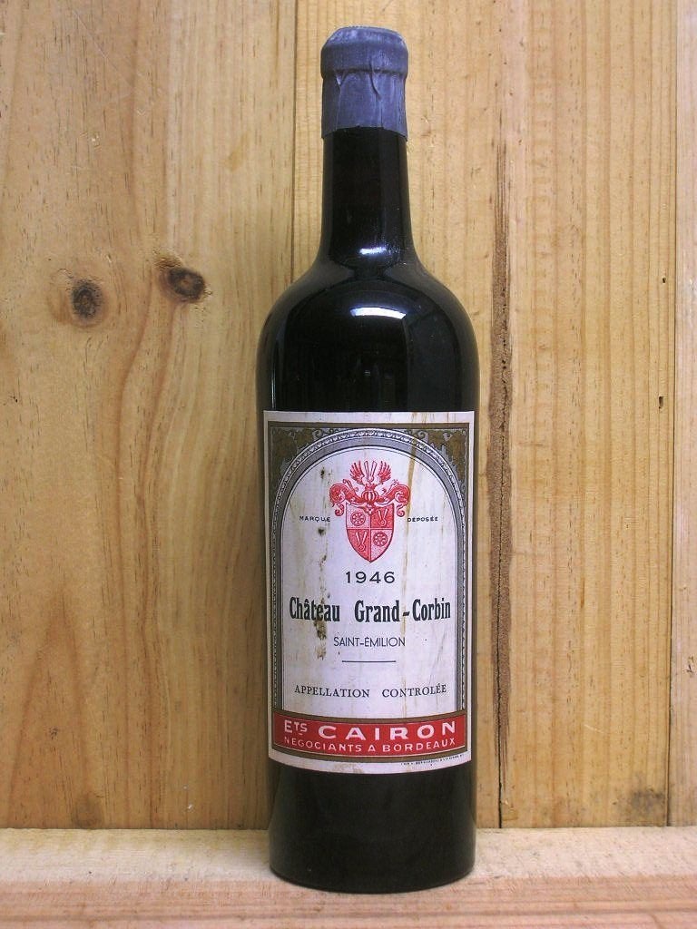 1946 * 80 ans * CH. GRAND CORBIN, Saint-Emilion 1946, Collections, Enlèvement ou Envoi, Comme neuf, Vin rouge