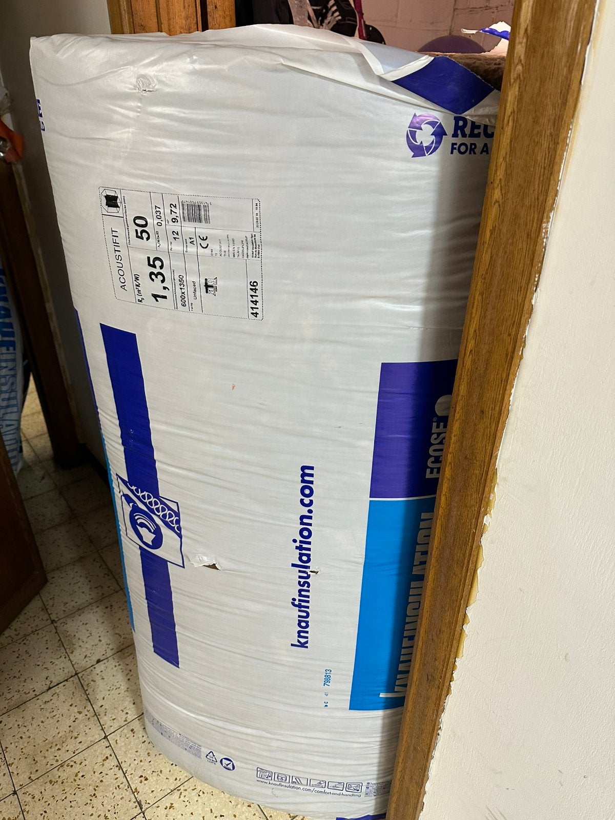 Knauf acoustifit 50 600x1350, Neuf, 4 à 8 cm, Isolation des murs, Enlèvement