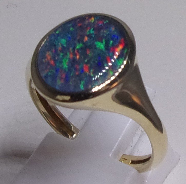 Nieuwe gouden ring met Australische Opaal, 18 tot 19, Verzenden, Nieuw, Dame of Heer