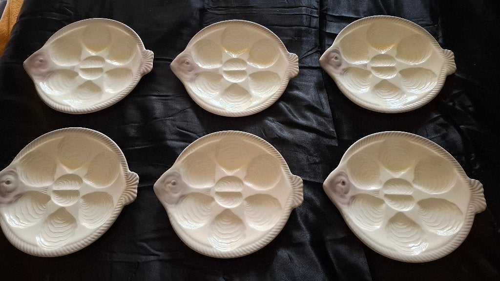 6 vintage oesterborden, Antiek en Kunst, Ophalen