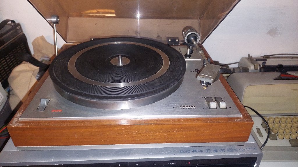 Tourne-disque Philips 308 avec élément Shure M44-7 -, TV, Hi-fi & Vidéo, Philips, Tourne-disque, Enlèvement ou Envoi, Utilisé