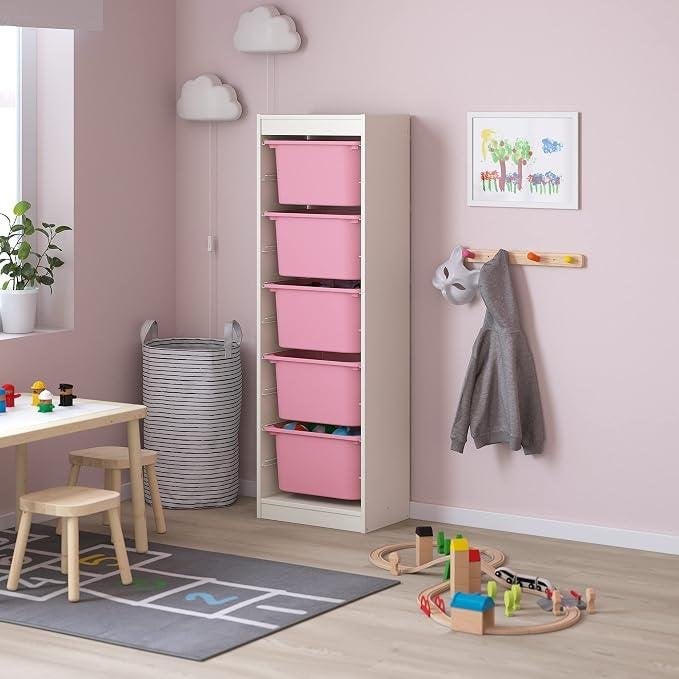 Armoire Combinaison de rangement avec boîtes Blanc/rose, Enlèvement ou Envoi, Utilisé