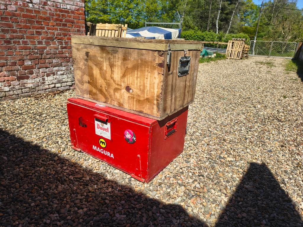 2 houten kisten 18mm multi plex L67 B47 H40, Ophalen