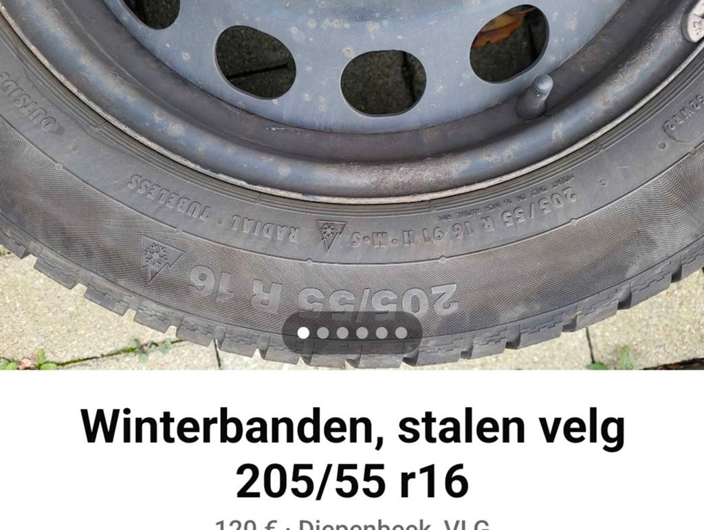 Winterbanden met stalen velgen, Auto diversen, Aanhangwagen-onderdelen, Ophalen