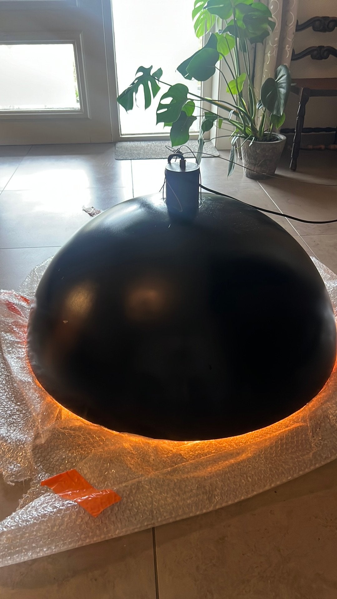 Industriele unieke lamp diameter 80cm, Ophalen, Zo goed als nieuw, Industrieel