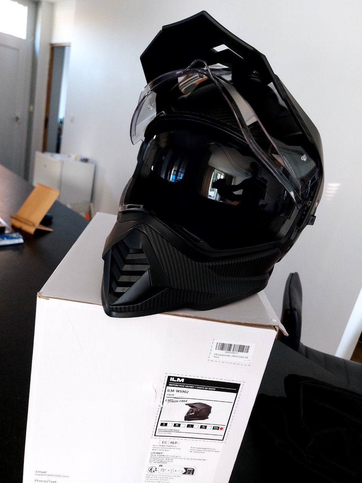 Casque moto intégral avec penne et visière intérieure fumée., Motos, Vêtements | Casques de moto, Enlèvement, XXL, Casque intégral