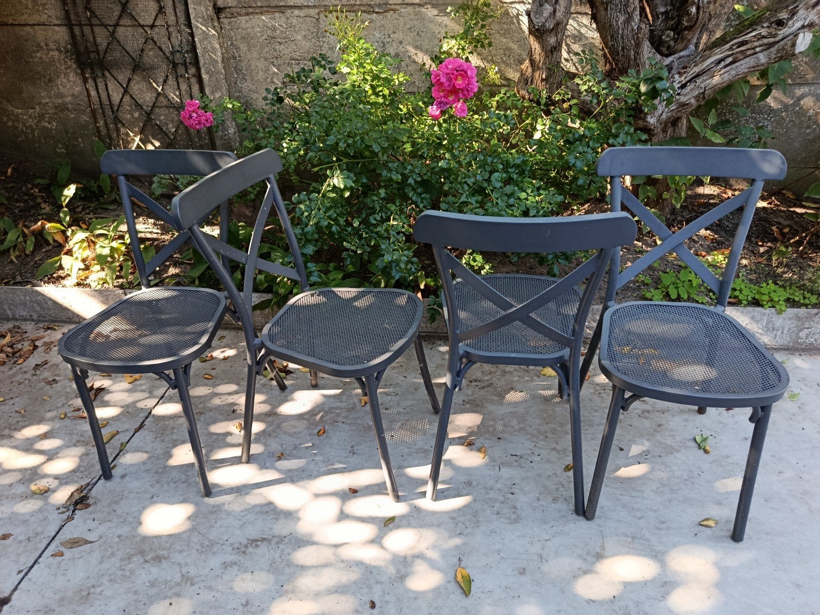 4 tuinstoelen metaal, Tuin en Terras, Ophalen, Metaal