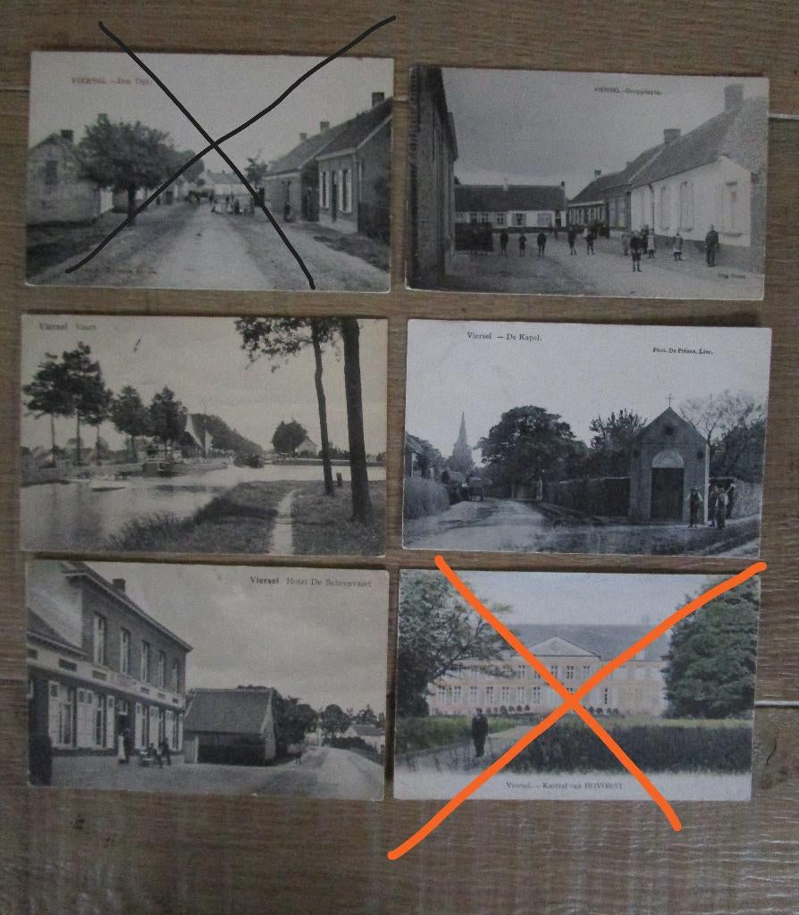 oude postkaarten Viersel gelopen + ongelopen, Collections, Cartes postales | Thème, Affranchie, 1920 à 1940, Ville ou Village