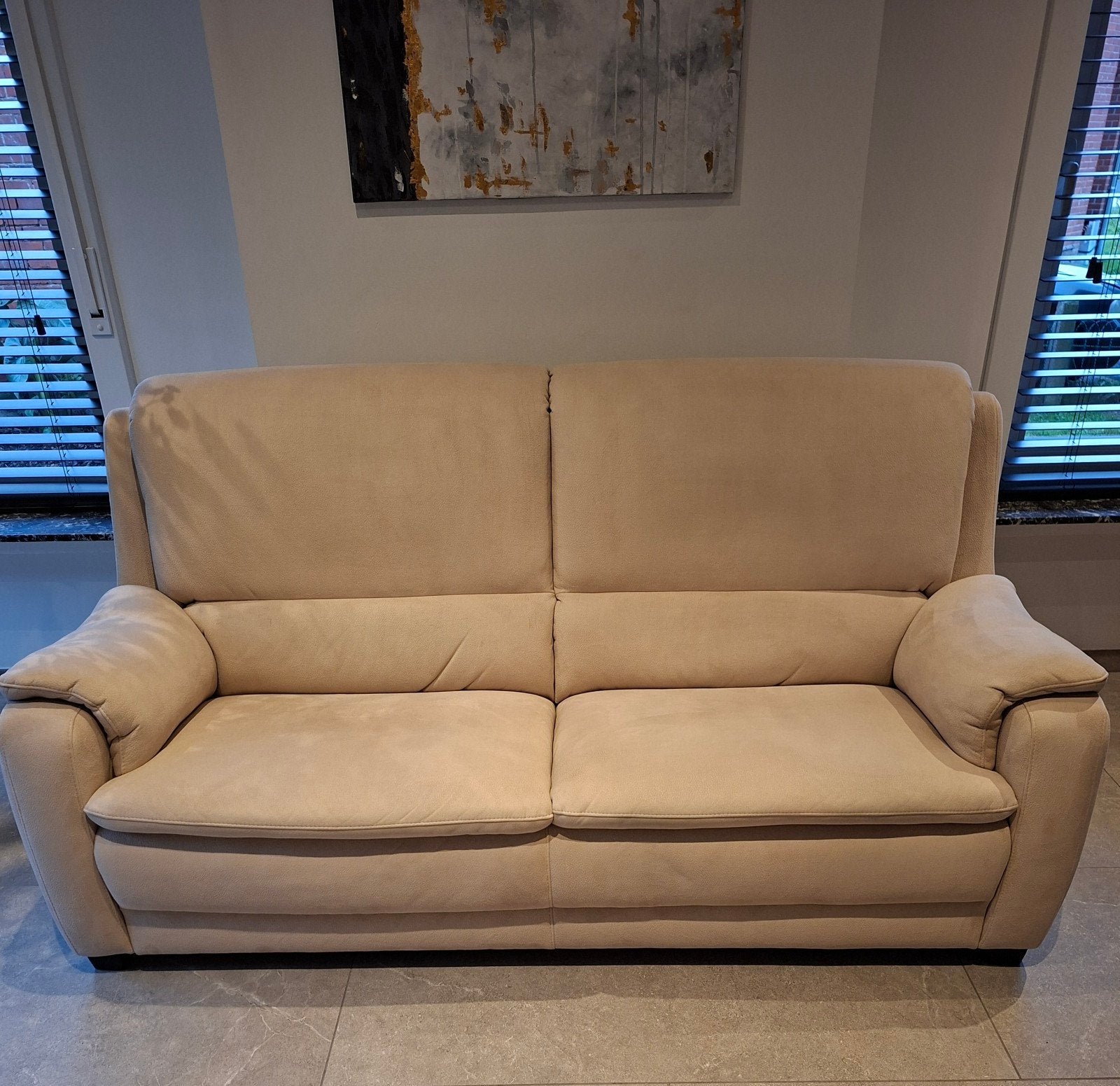 Neo-style Avano 3-zitszetel – Mecam Group – beige stof, Ophalen, 150 tot 200 cm, Driepersoons, 75 tot 100 cm