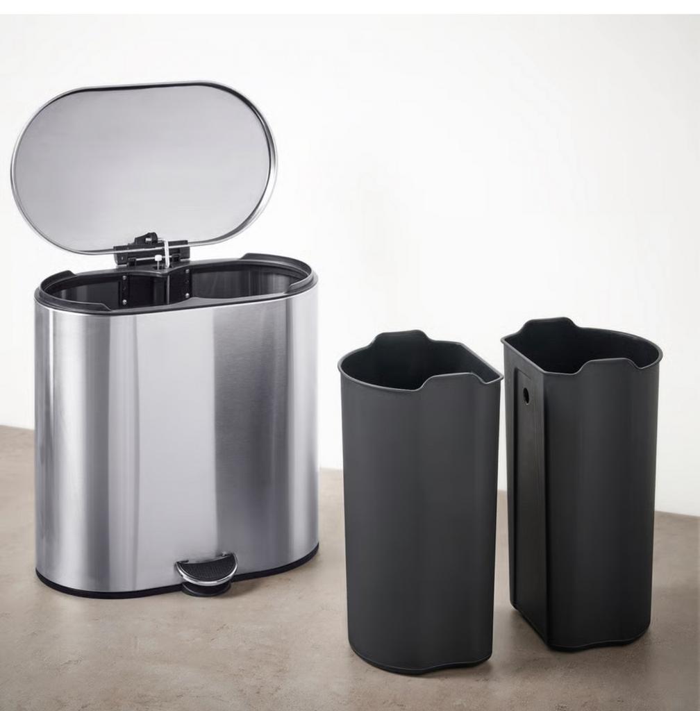IKEA STABBEN pedaalemmer – roestvrij staal, 20 liter, Enlèvement, Comme neuf