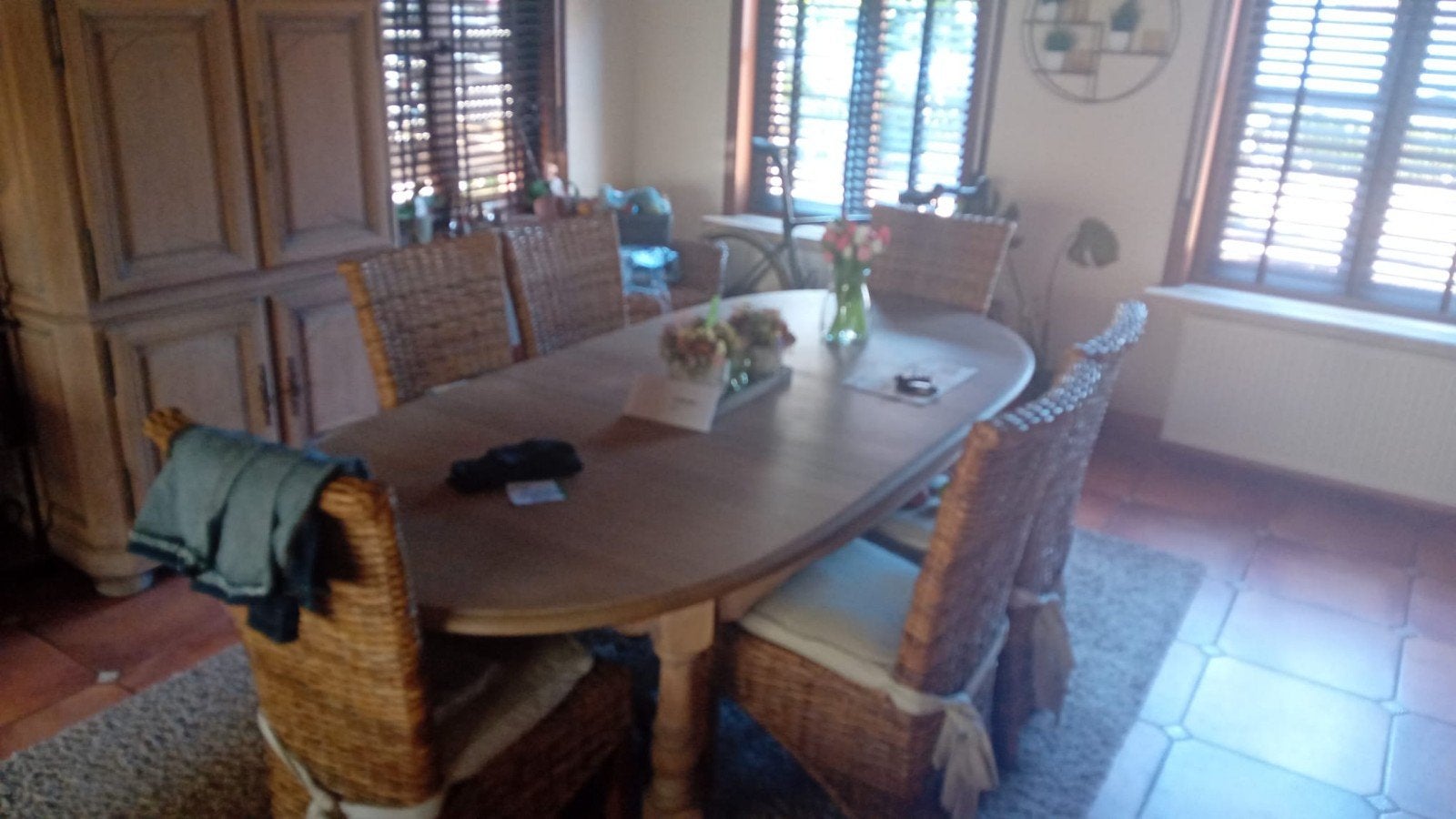 eiken eettafel met 6 stoelen, Huis en Inrichting, Complete inboedels, Ophalen