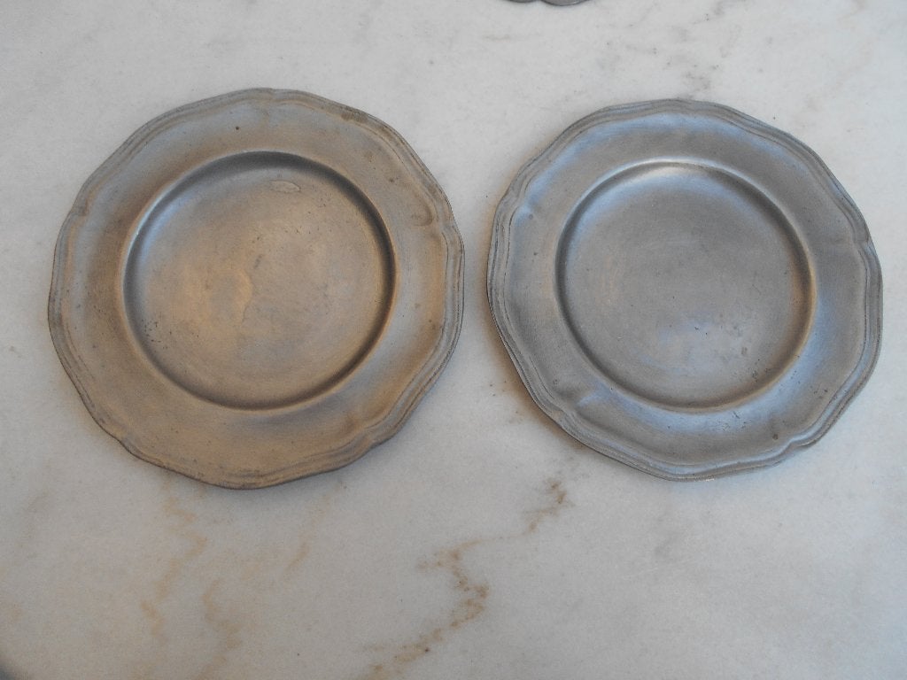 2 petites assiettes en étain poinçon Heaume, Antiek en Kunst, Ophalen of Verzenden