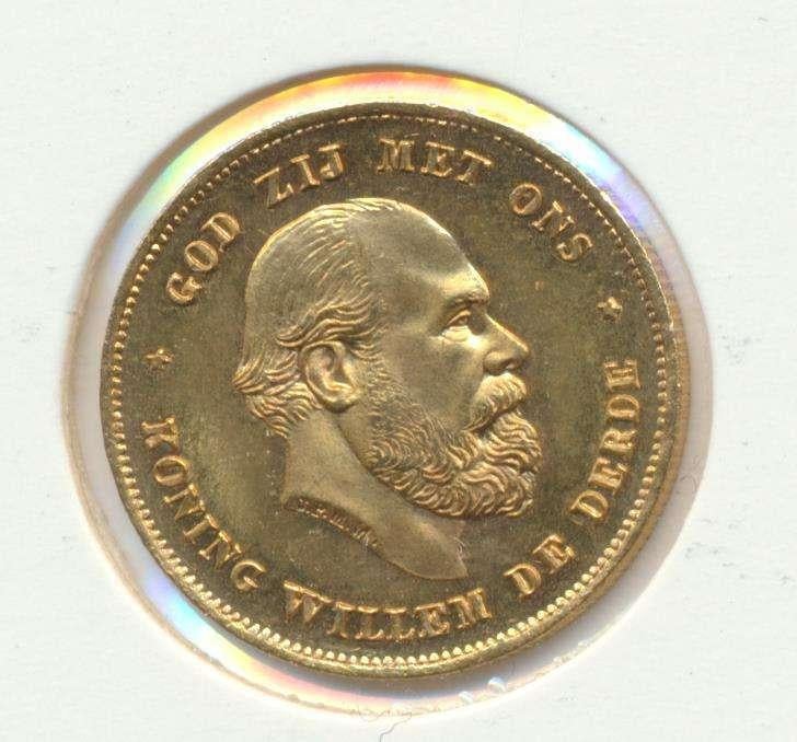 Nederland gouden tientje Willem 3 (Willekeurig jaartal), Enlèvement ou Envoi, Or