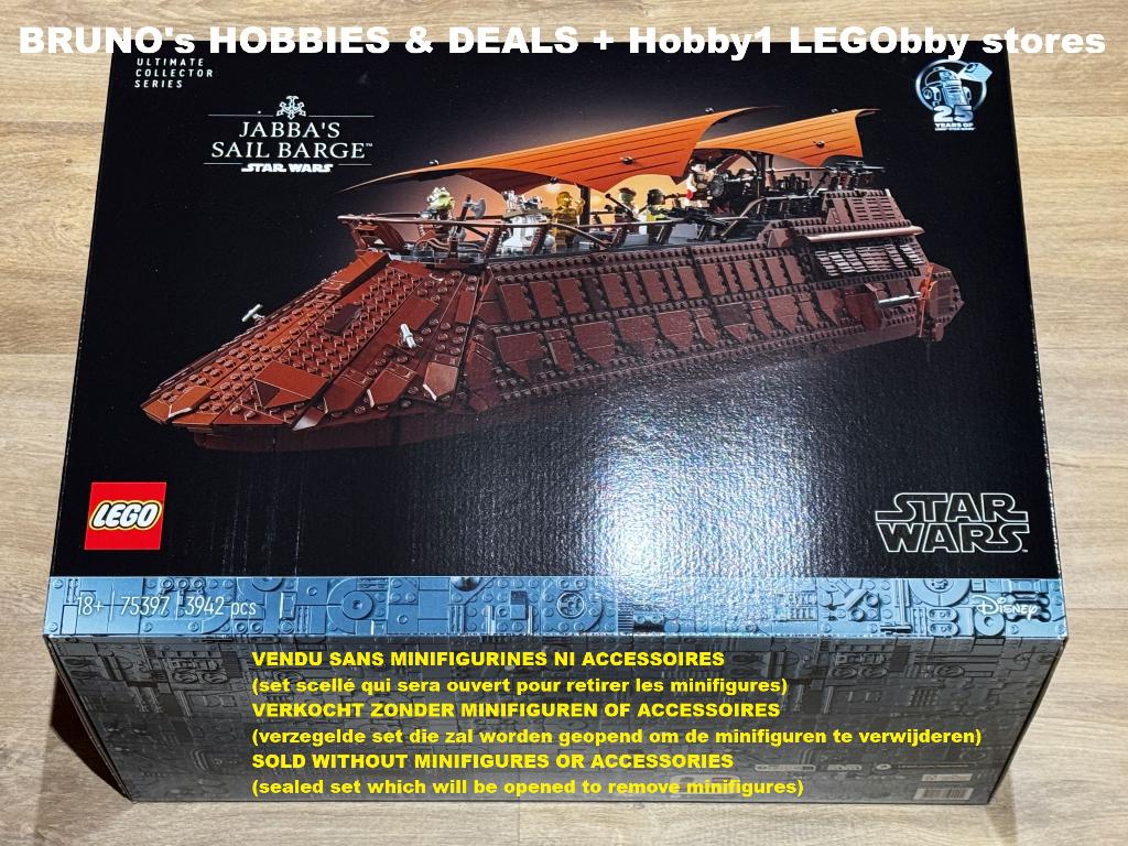 LEGO 75397 SW Jabba's Sail Barge NEUF mais SANS MINIFIGS, Neuf, Lego, Instructions incluses, Autres types
