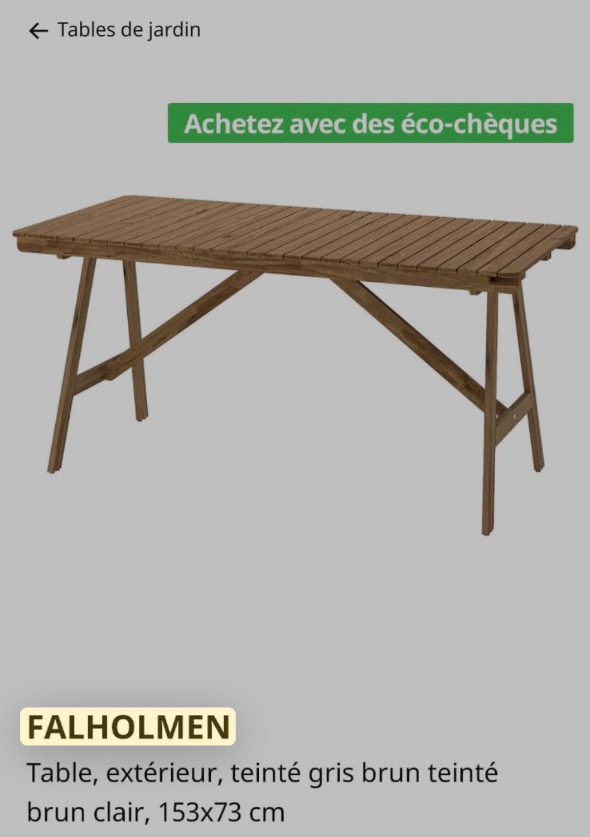 Table de jardin FALHOLMEN + 4 chaises pliantes, Jardin & Terrasse, Enlèvement, Comme neuf