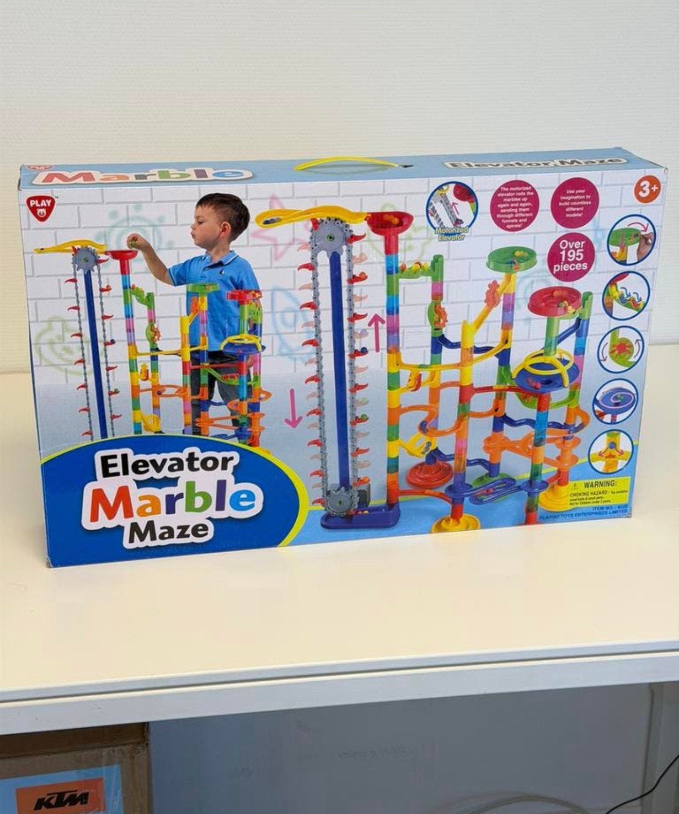 Gemotoriseerde Marble Race Knikkerbaan met Lift 195+ Delen, Ophalen of Verzenden, Zo goed als nieuw