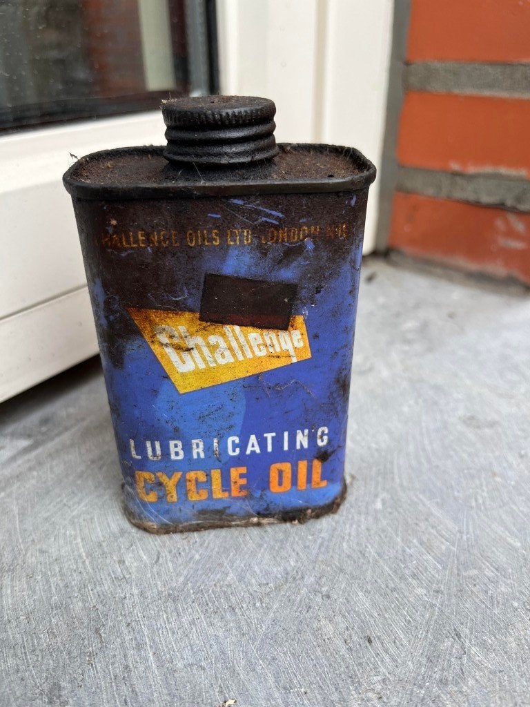 vintage blik lubricating oil, Ophalen of Verzenden