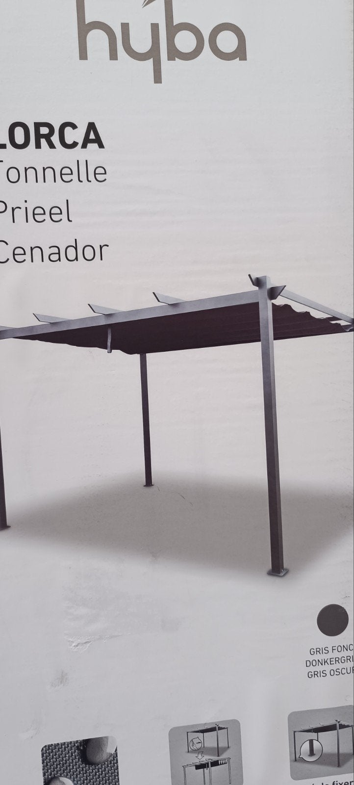 Aluminuim Pergola met schaduwdoek nieuw in de doos, Jardin & Terrasse, Enlèvement, Neuf, Pavillon de jardin