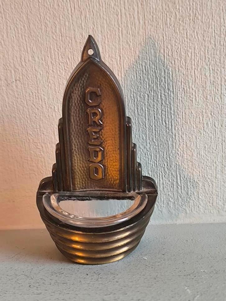 Antiek Frans koperen/bronzen wijwatervat, Ophalen of Verzenden