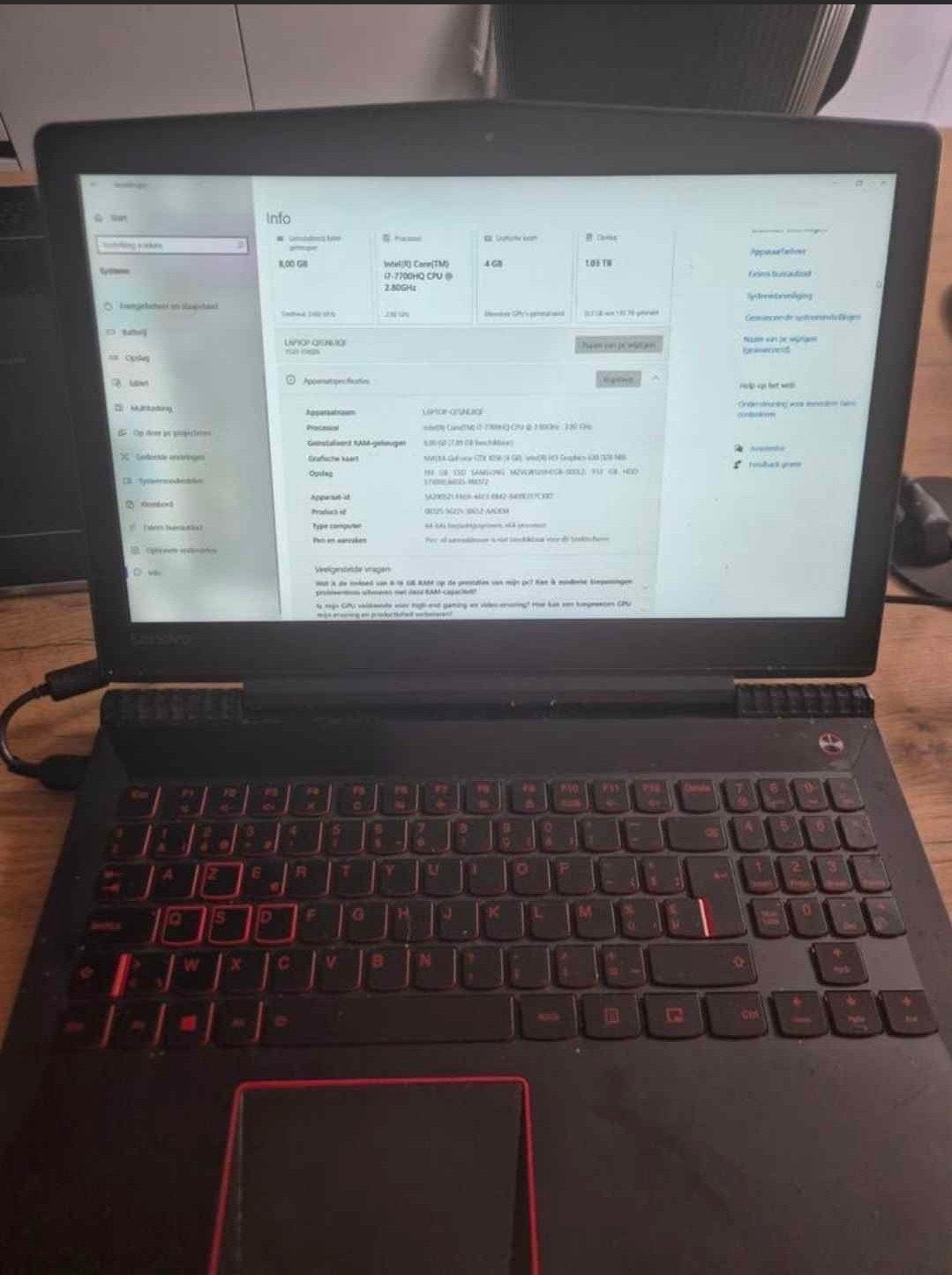 Lenovo Legion Y520 gaming laptop, Computers en Software, Ophalen, 4 GB, Gaming, HDD
