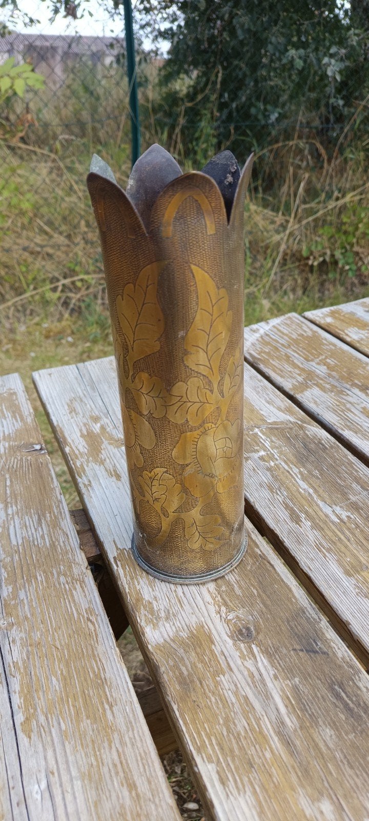 Douille d'obus ww1 decor florale, Collections, Objets militaires | Seconde Guerre mondiale, Enlèvement ou Envoi