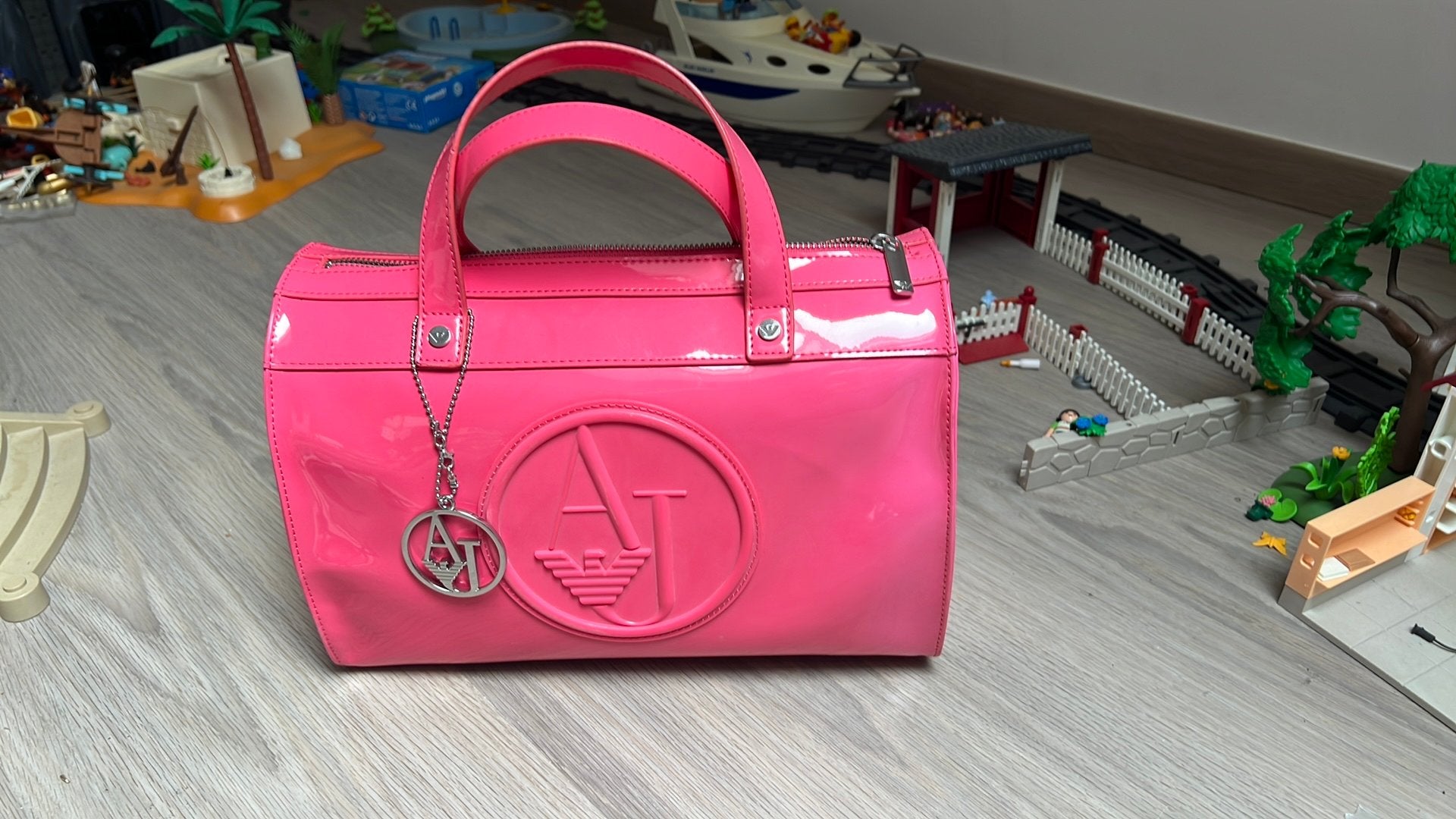 Roze Armani Jeans handtas, Handtassen en Accessoires, Ophalen, Zo goed als nieuw, Roze, Handtas