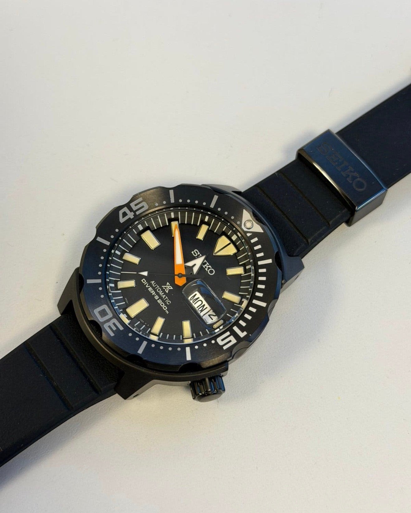 Seiko Prospex Black Monster - Limited Edition automatic, Handtassen en Accessoires, Ophalen of Verzenden, Waterdicht, Zo goed als nieuw