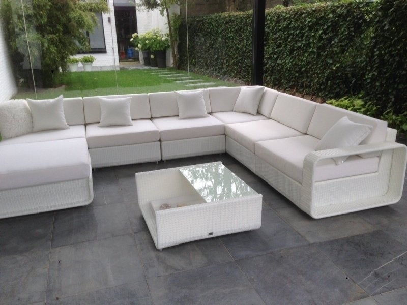 Mega trendy design loungeset met extra korting wit, Tuin en Terras, Tuinmeubel-accessoires, Nieuw, Ophalen of Verzenden