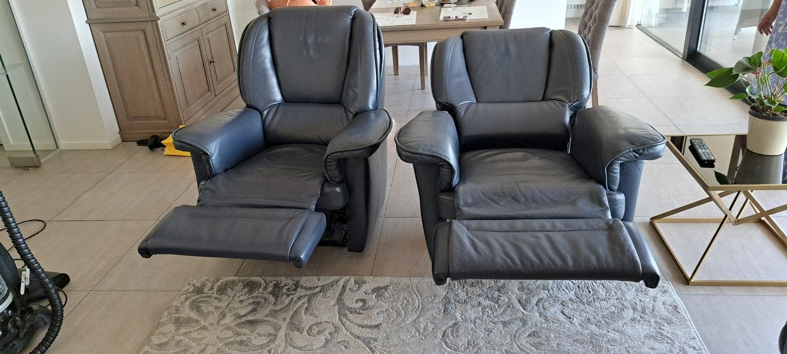 Salon en cuir bleu 5 places à Roeselare, Enlèvement