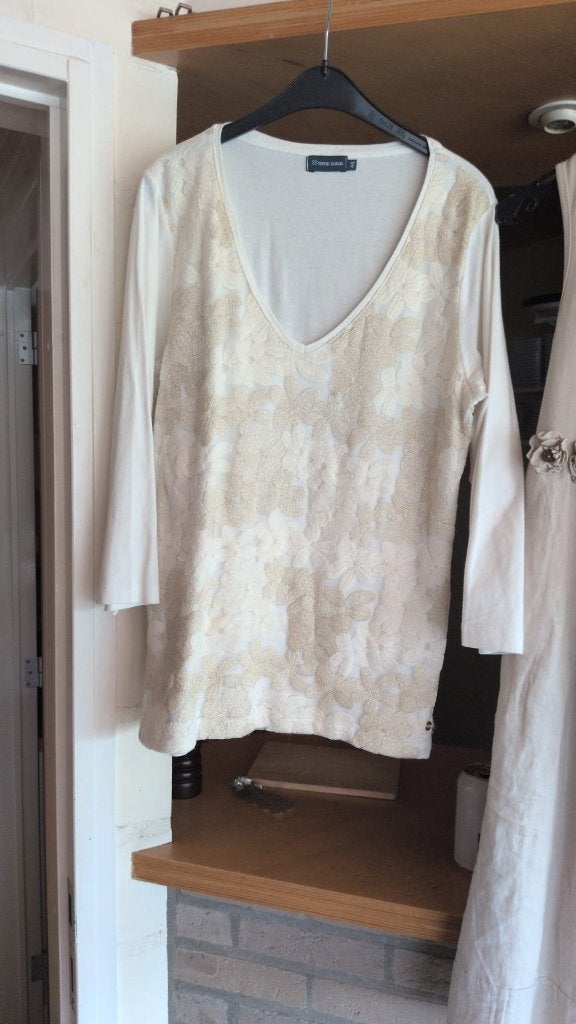 wit/beige trui van Terre Bleue - 44 - 14€, Kleding | Dames, Terre Bleue, Wit, Maat 42/44 (L), Ophalen of Verzenden