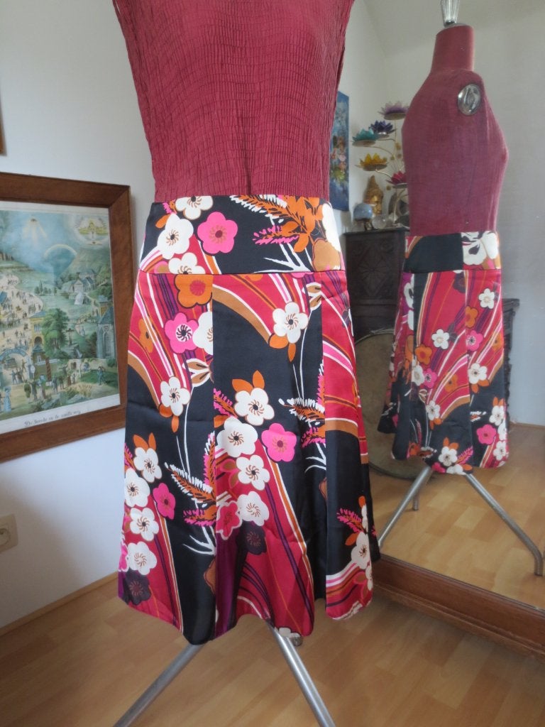 Retro stijl rok met bloemenprint Melvin, Maat 38/40 (M), Meerkleurig, Melvin, Ophalen of Verzenden