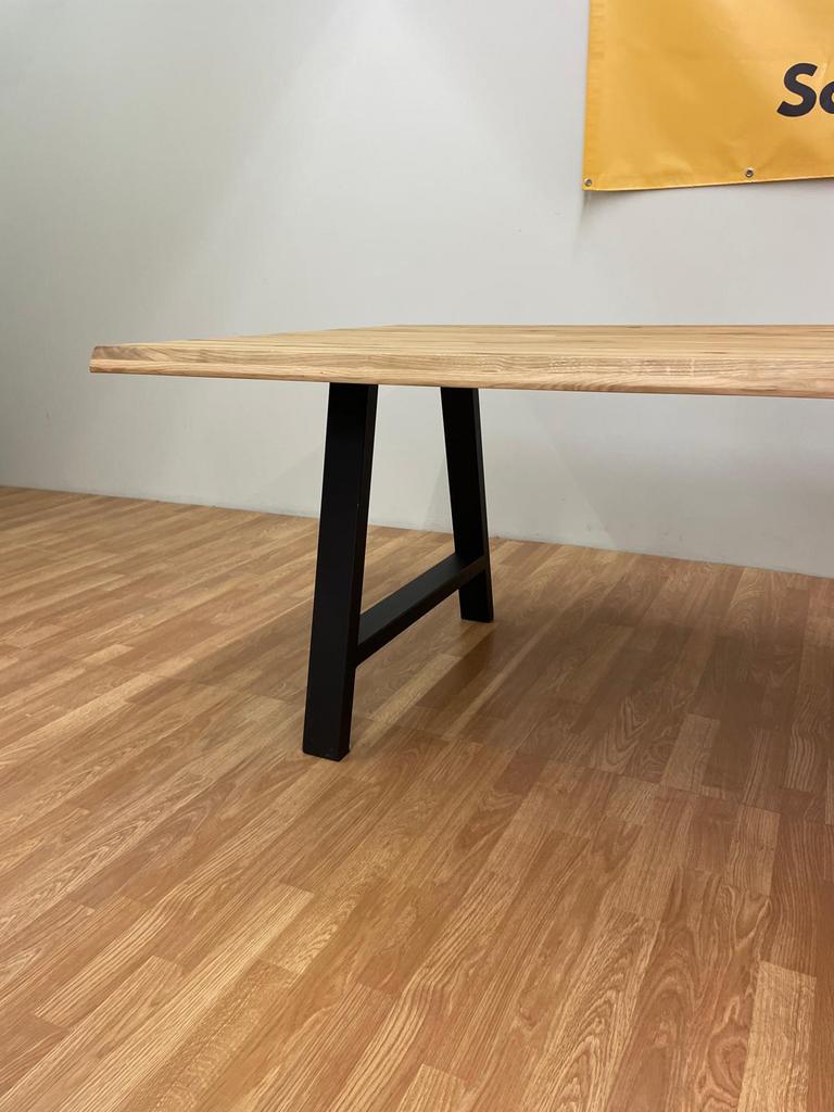 Table à manger en chêne massif — pieds en métal (NOUVEAU), Enlèvement ou Envoi