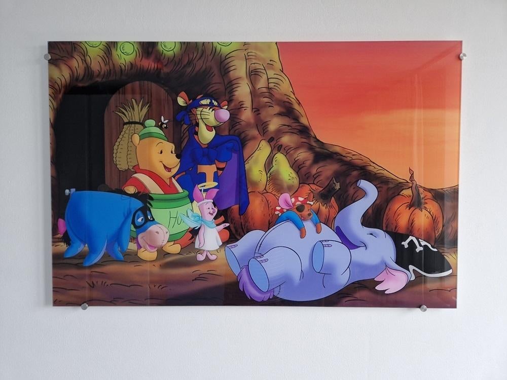 t.e.a.b.: Winnie de Poeh 100cm x 65cm geprint op plexiglas, Enlèvement, Winnie l'Ourson ou amis, Comme neuf, Image ou Affiche