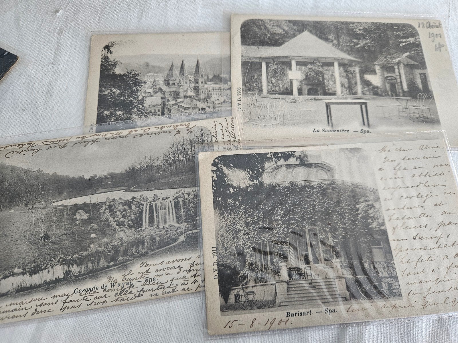 Postkaarten Spa begin 1900, Verzenden