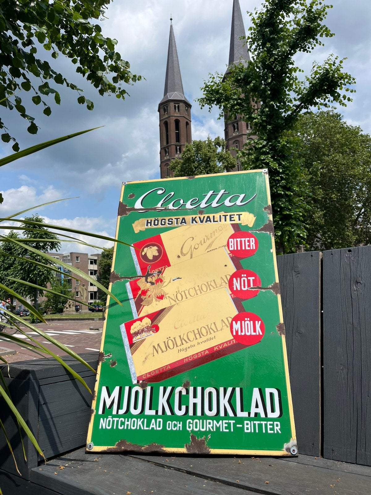 Emaille Reclame Bord Cloetta Mjölkchoklad, Verzamelen, Ophalen, Gebruikt