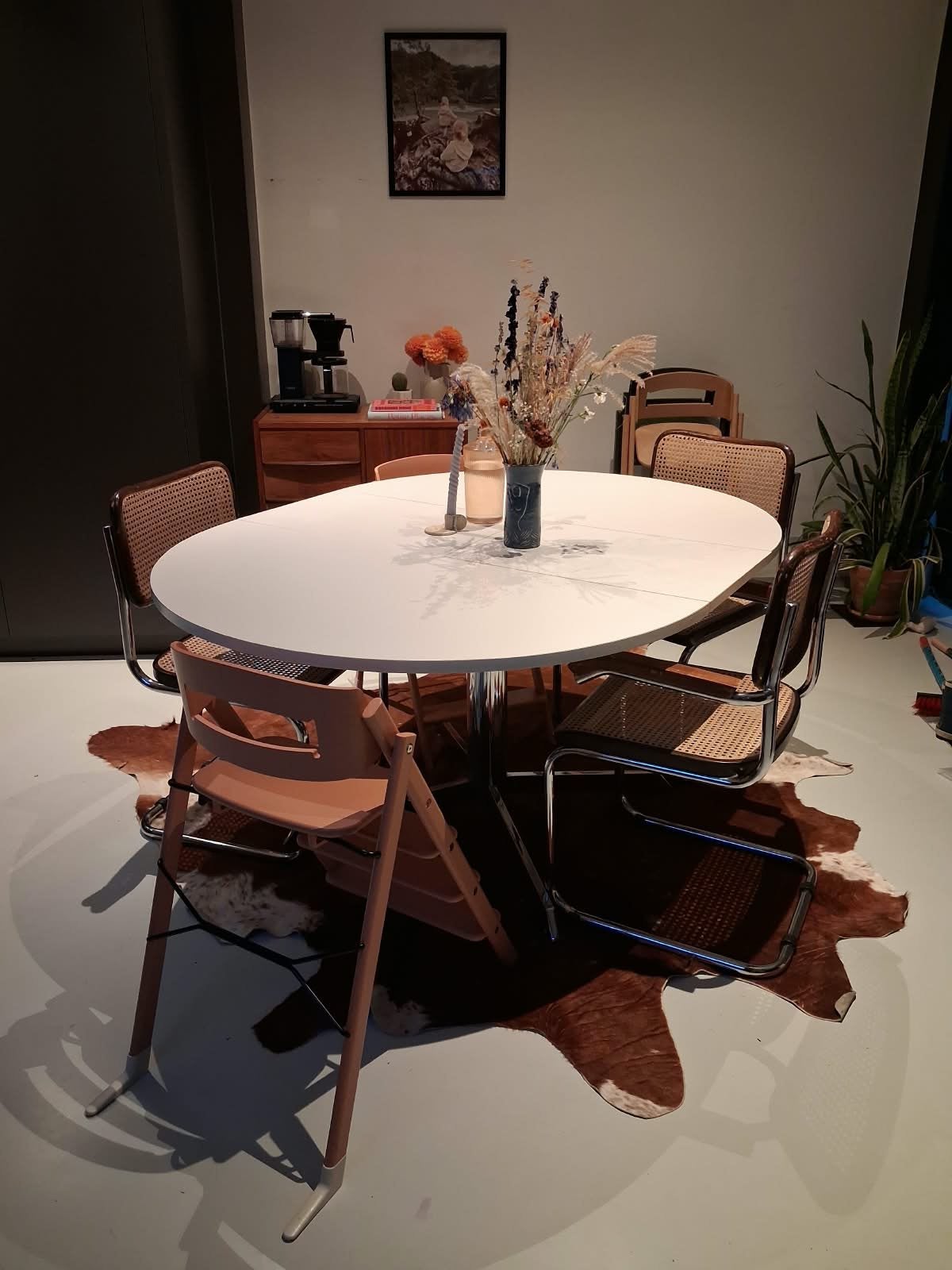 Uitschuifbare ronde tafel vintage, Enlèvement, Comme neuf