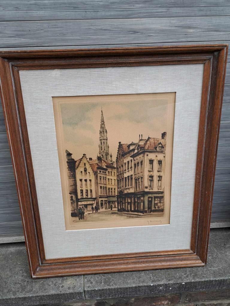 Gravure bruxelles signe roger hebbelinck, Enlèvement ou Envoi, Gravure