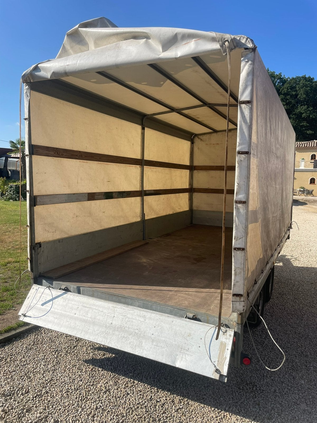Gesloten aangangwagen dubbelasser, Auto diversen, Aanhangers en Bagagewagens, Ophalen, Gebruikt