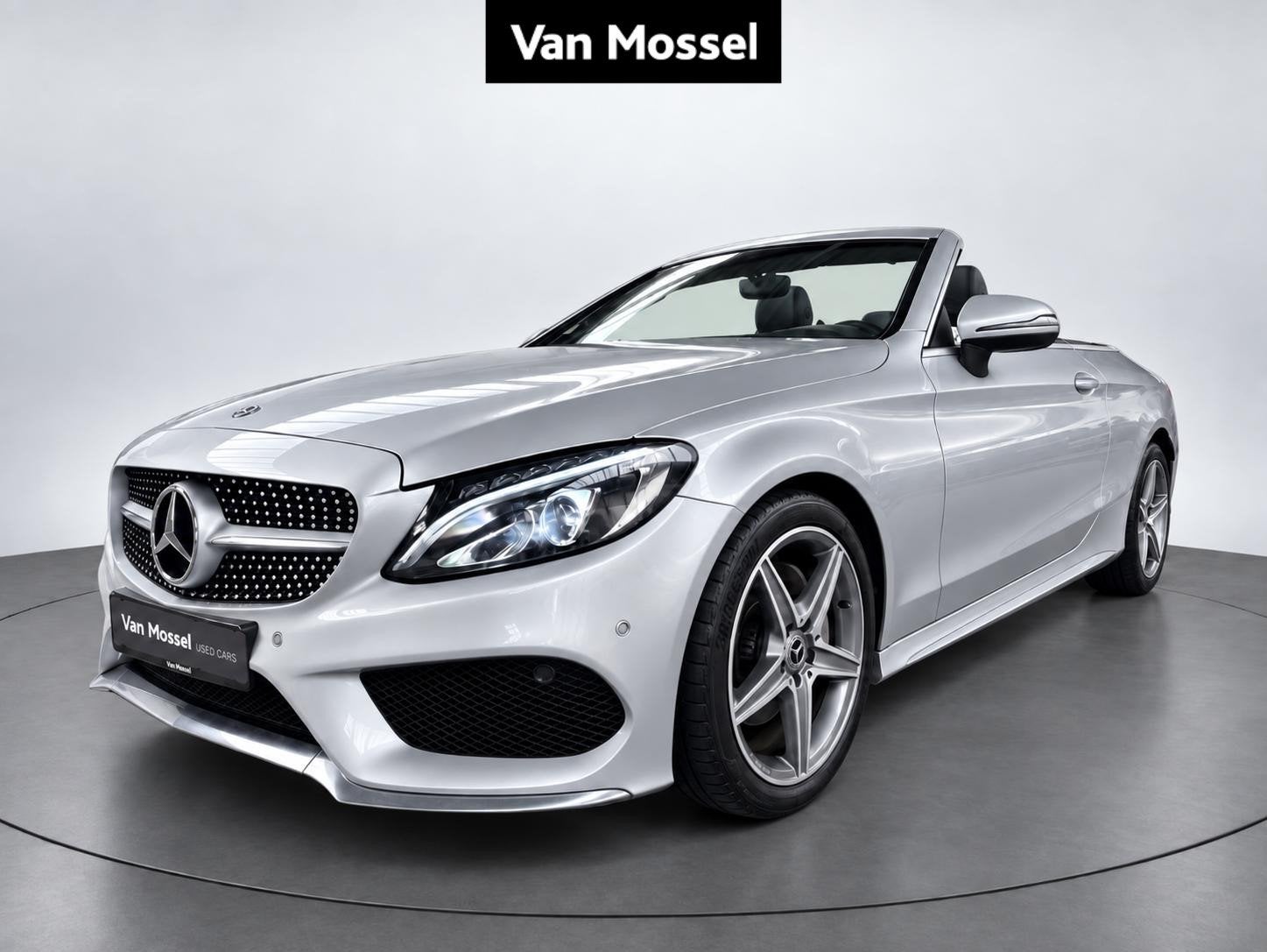 Mercedes-Benz C 220d Cabriolet + AMG LINE + LEDER + CAMERA +, Auto's, Automaat, 4 zetels, Zwart, 4 cilinders