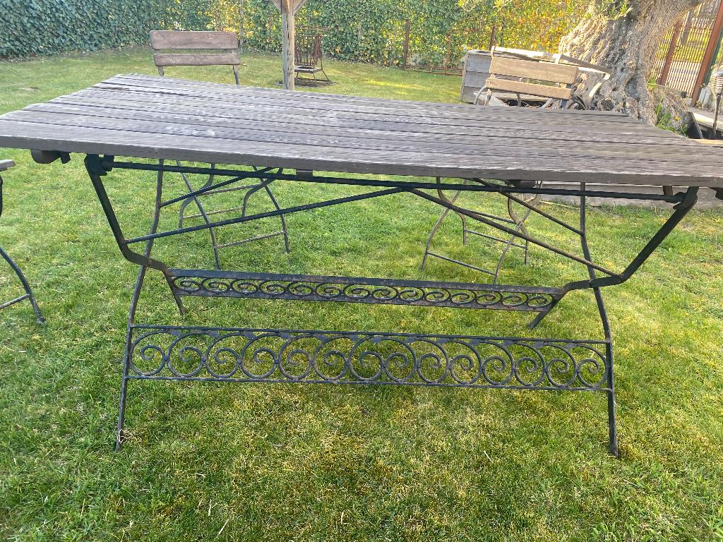 Tuintafel, Tuin en Terras, Tuintafels, Ophalen, Gebruikt, Rechthoekig, Hout