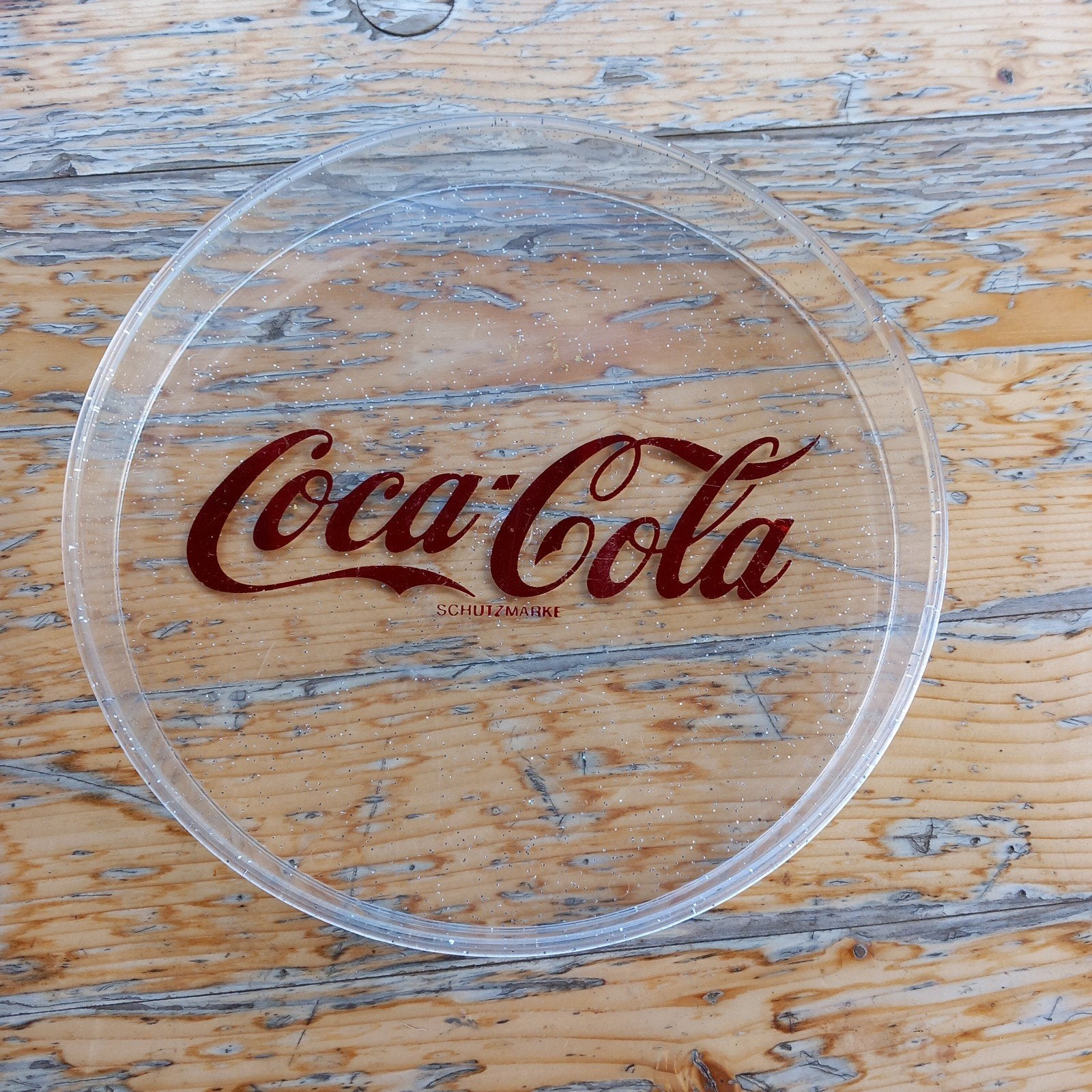 transparant rond dienblad coca cola -> 1€, Ophalen, Kunststof, Gebruikt, Rond