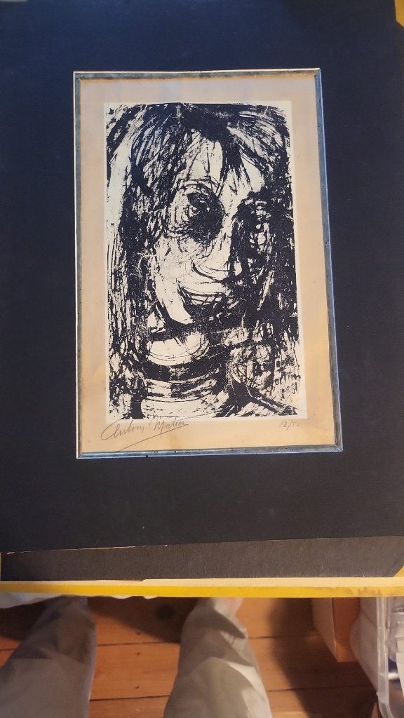 Zeefdruk van de kunstenaar Antoon Mortier, Antiek en Kunst, Kunst | Etsen en Gravures, Ophalen of Verzenden, Gravure, Met tekst